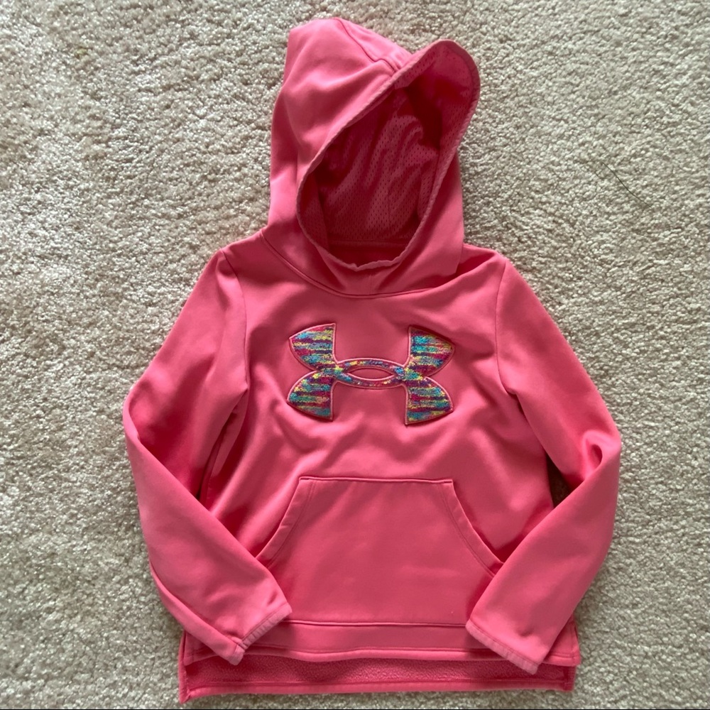 Youth Small Girls UA Hoodie Pink